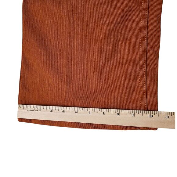 Whimsy & Row Pants 30 Burnt Orange Wide-Leg Organic Cotton Flora High-Rise Crop - Picture 11 of 11